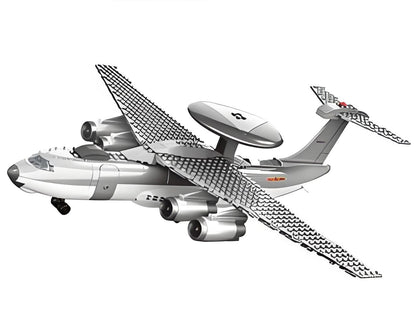 Christmas gift KJ2000 Airborne Early Warning Aircraft Building Blocks Set, 199 Pieces Military Model Kit for Kids Aged 6+ & Enthusiasts（KJ2000 early warning aircraft）