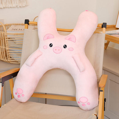 Christmas gift for kids-Kids Travel Pillow, Ergonomic Plush Support for Car Rides, Comfortable Sleep Companion for Children（black dog）