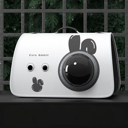 Printed Space Capsule Cat Bag, Large Capacity Crossbody Dog Bag, Universal Pet Bag for All Seasons