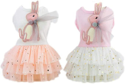 Pet products 2-Pack Small Dog Dress Female Tiny Puppy Clothes Girl Tutu for Dogs Dresses Harness Birthday Apparel（Chest circumference32cm, back length20cm, neck circumference23cm）