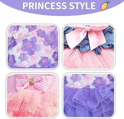 Pet products Fall Dog Dresses for Small Dogs Girl 3 Pack Summer Puppy Clothes Outfit Apparel Female Cute Cat Skirt