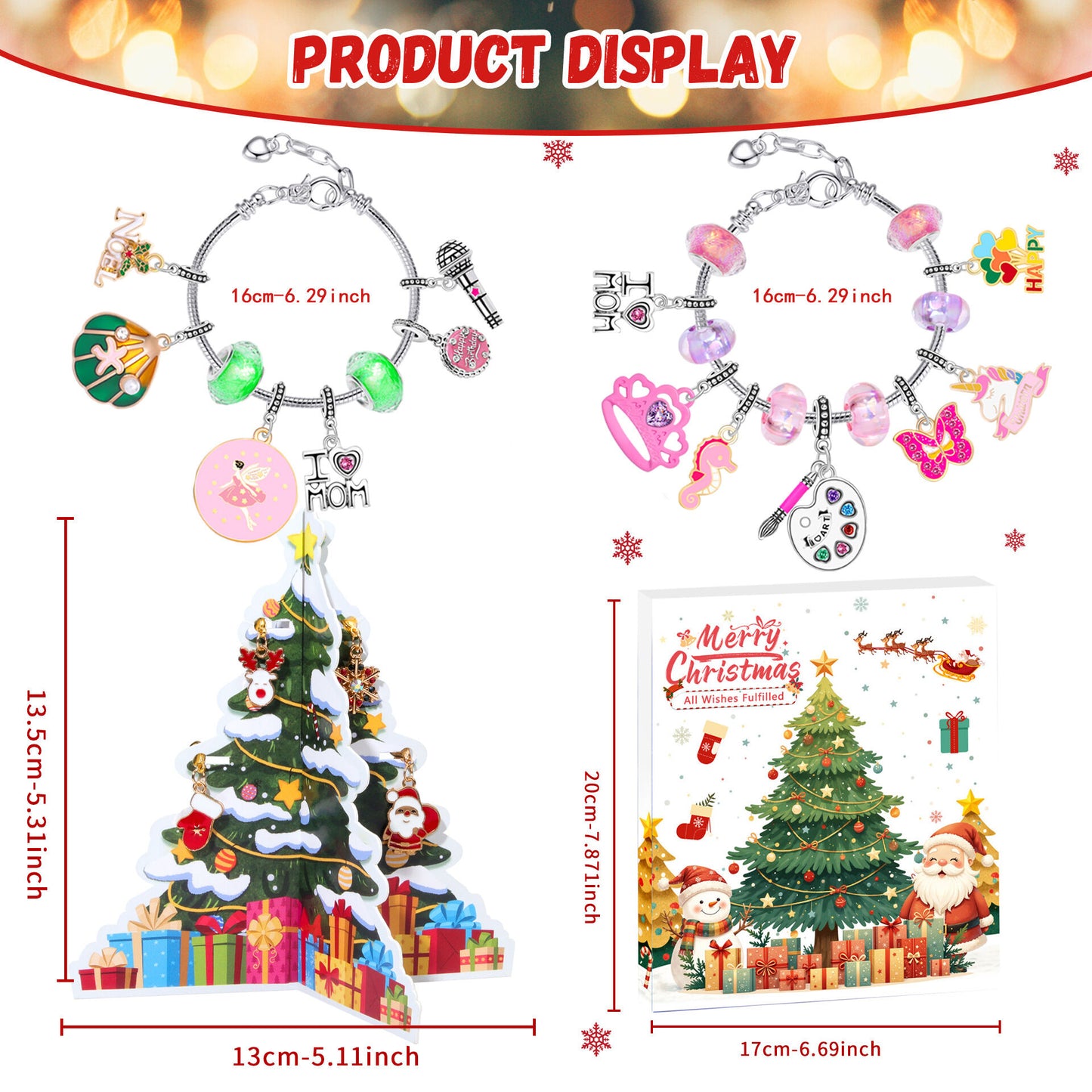 Christmas DIY Jewelry & Craft Advent Calendar(
YD-08,20*17*1.3cm)
