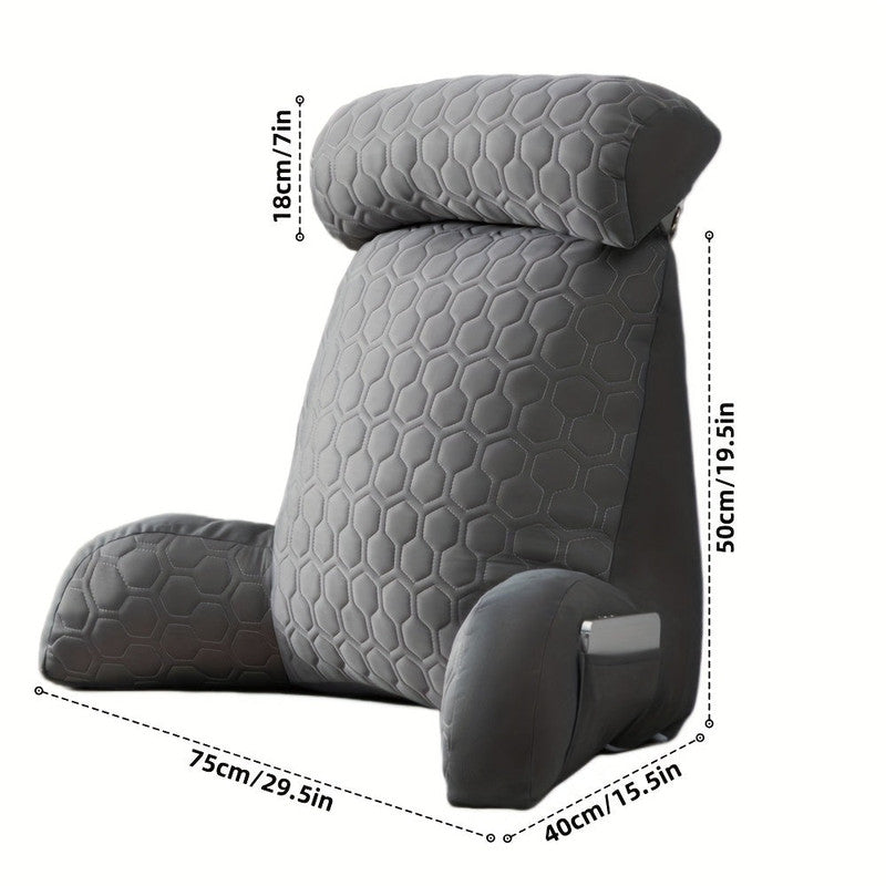 Cool Latex Reading Pillow with Armrests & Pockets