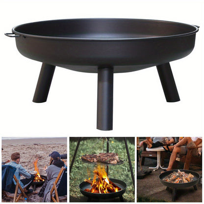 Outdoor Metal Fire Pit Bowl with Handles & Legs