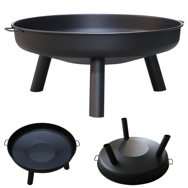 Outdoor Metal Fire Pit Bowl with Handles & Legs
