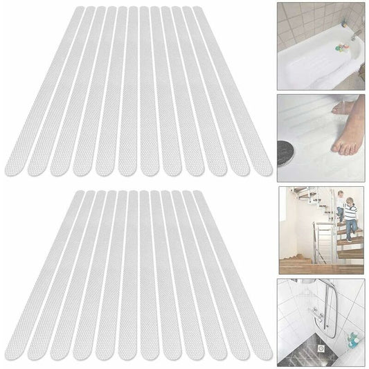24 Pieces Non-Slip Stickers Shower Stickers Bath Safety Strips Transparent Self-Adhesive Anti-Slip Strips Stickers For