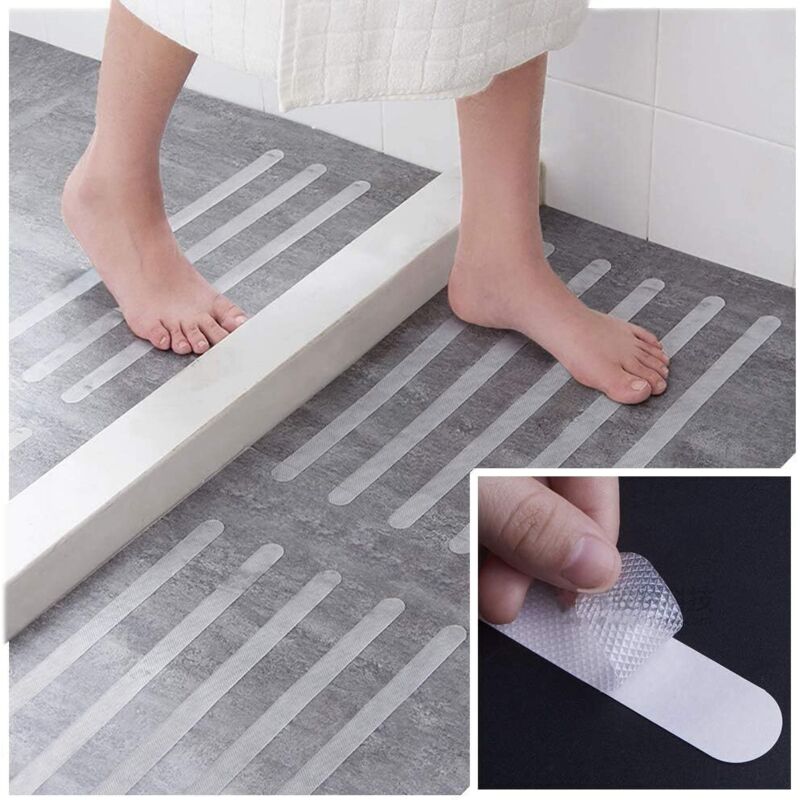 24 Pieces Non-Slip Stickers Shower Stickers Bath Safety Strips Transparent Self-Adhesive Anti-Slip Strips Stickers For