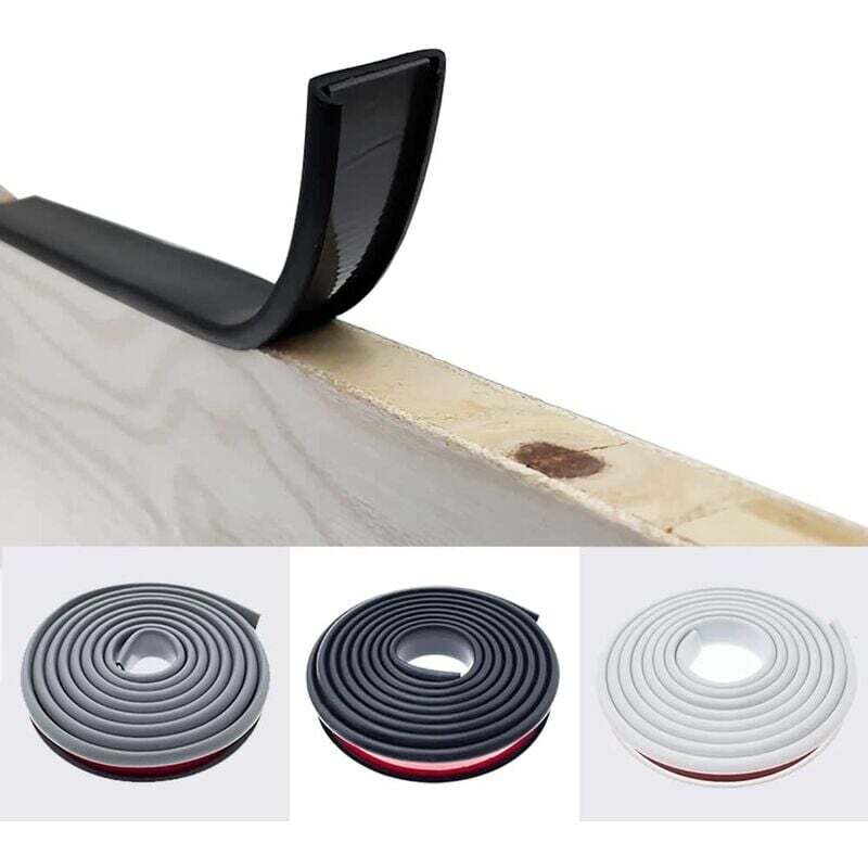 2M Black U Shape 16Mm Adhesive Edge Banding,No Iron-On Oak Edge Banding Worktop Trim Strip,Soft Rubber Tpe Wood Veneer