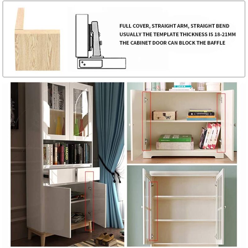 Soft Close Cabinet Hinges 35Mm Cupboard Door Hinge 110 Degree Full Overlay Furniture Hinge With Installation Screws, 1