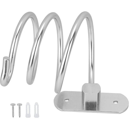 Hair Dryer Holder Aluminum Wall Mount Hair Dryer Holder Cable Rack For Kitchen Bathroom Accessories (Silver)