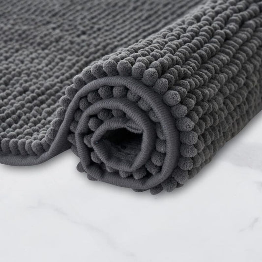 Non-Slip Chenille Bath Mat Super Absorbent And Machine Washableable For Bathroom, Shower, Bathtub Or As A Toilet Mat