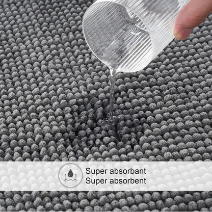 Non-Slip Chenille Bath Mat Super Absorbent And Machine Washableable For Bathroom, Shower, Bathtub Or As A Toilet Mat