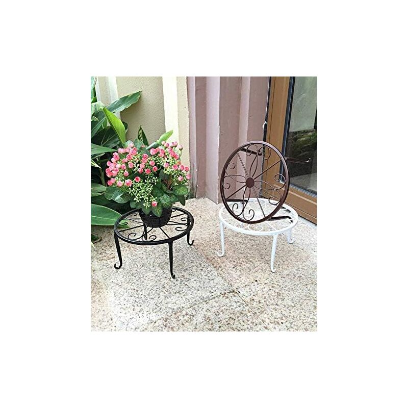 9" Rust Resistant Wrought Iron Metal Plant Pot Stand Black