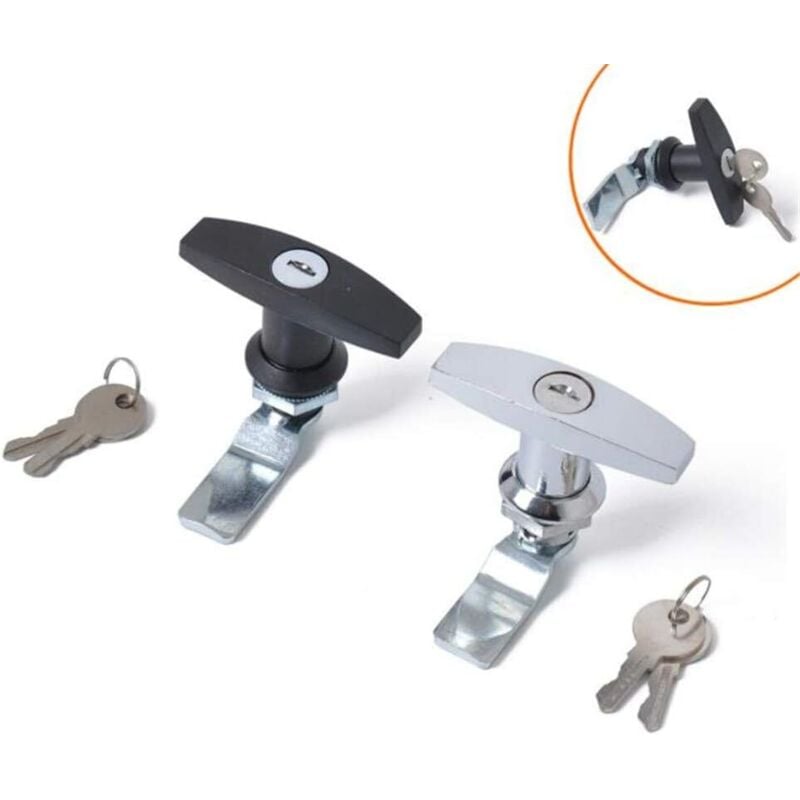 T-Handle Lock With Key, Aluminum Alloy Trailer Door Latch T-Handle Lock Universal T-Handle Lock For Trailers