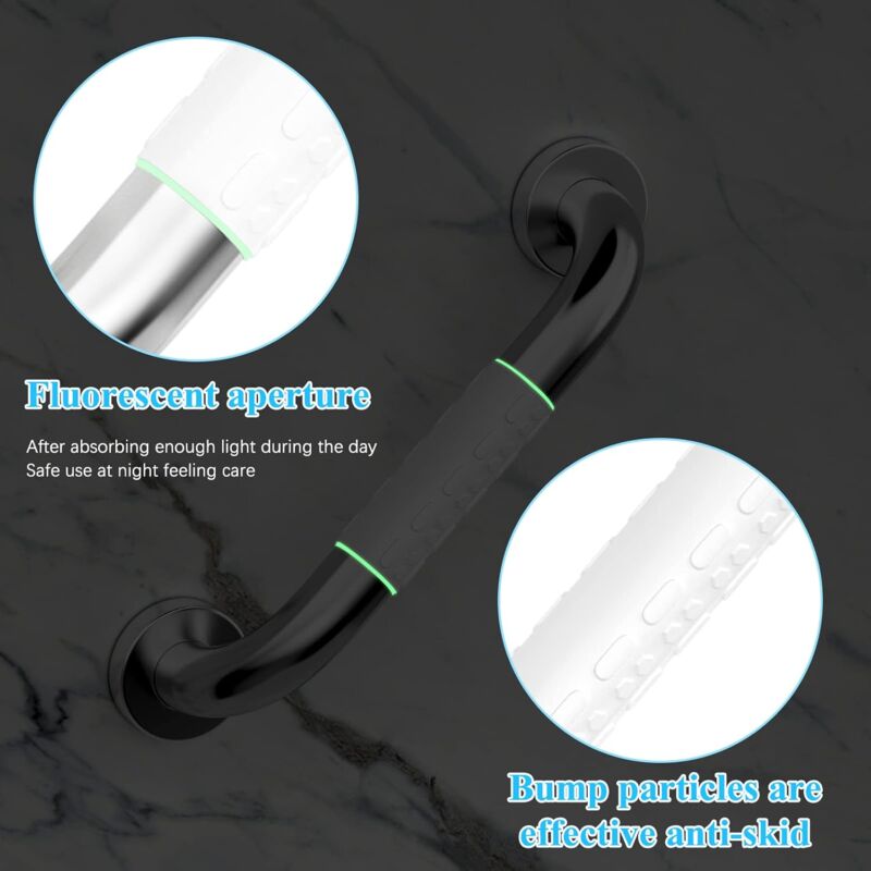 Safety, Stainless Steel Wall Mounted Grab Bar, Non-Slip Bathtub Handle, Shower Grab Bar For Bathroom Toilet 30Cm, 30 X