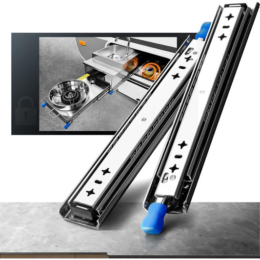 Heavy Duty Drawer Slide With Lock Fixing Drawer Slide 120Kg Load Capacity Ball Bearing 1 Pair (30Cm)