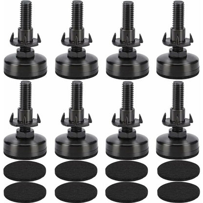 8 pcs Adjustable Furniture Straightener Feet, Adjusting Screws, Adjusting Feet With Push-In Nut For Wooden Furniture