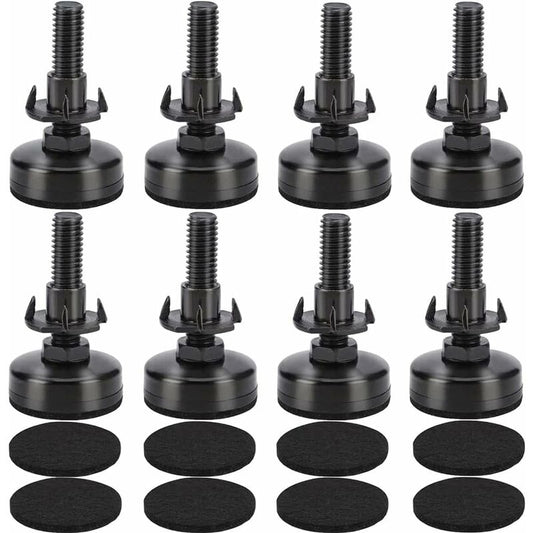 8 pcs Adjustable Furniture Straightener Feet, Adjusting Screws, Adjusting Feet With Push-In Nut For Wooden Furniture