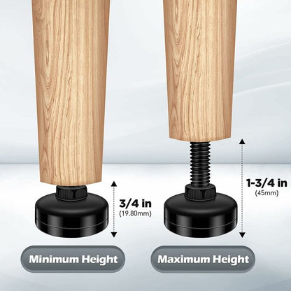 8 pcs Adjustable Furniture Straightener Feet, Adjusting Screws, Adjusting Feet With Push-In Nut For Wooden Furniture
