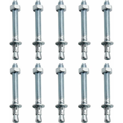 Anchor Plugs, 10 pcs M10/10Mm Galvanized Heavy Duty Anchors, Galvanized Metal Anchors, For Balustrades, Curtain Walls,