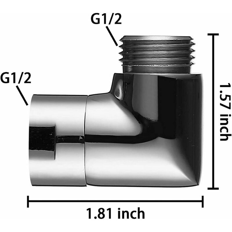 90 Degree Hand Shower Adapter, Elbow For Mobile Hand Shower