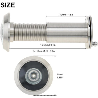 Door Viewer, Brass 200 Degree Peephole With 16Mm Drill Bit, 16Mm Pipe Diameter For 35-55Mm Doors (Stained Nickel)