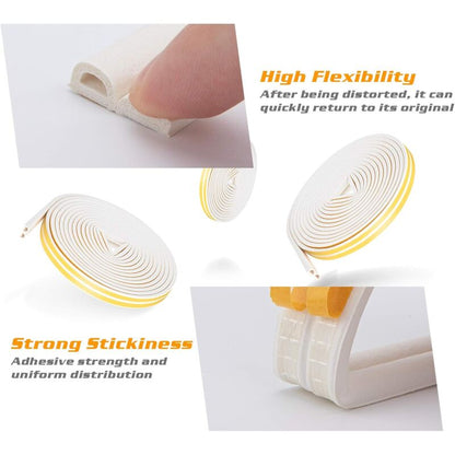 20M Seal Strip, Self-Adhesive Anti-Collision Door Seal, D-Profi Door And Window Seal For Weatherproofing/Sound