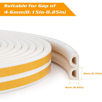 20M Seal Strip, Self-Adhesive Anti-Collision Door Seal, D-Profi Door And Window Seal For Weatherproofing/Sound
