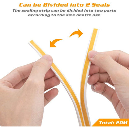 20M Seal Strip, Self-Adhesive Anti-Collision Door Seal, D-Profi Door And Window Seal For Weatherproofing/Sound