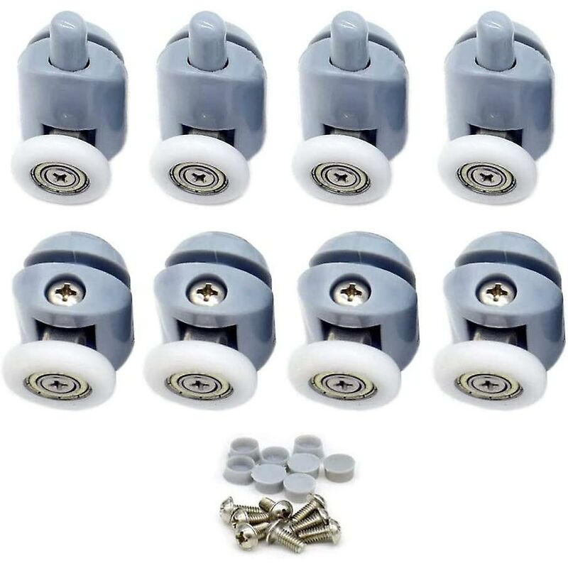 Shower Door ROllers 8 Pieces Shower Door ROllers 23Mm Shower Door ROllers Shower Cabin ROllers For Bathroom, 4 Upper