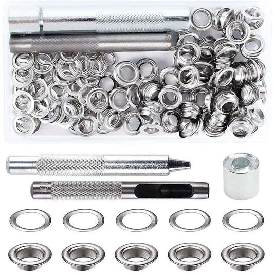 Grommets Eyelets Tools Metal Grommet Kit Eyelet With Tools Eyelet For Canvas Tarpaulin Tent Repair (8Mm)