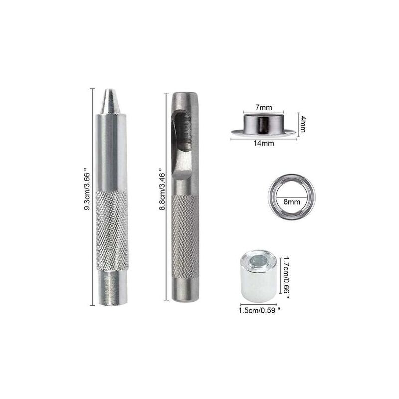 Grommets Eyelets Tools Metal Grommet Kit Eyelet With Tools Eyelet For Canvas Tarpaulin Tent Repair (8Mm)