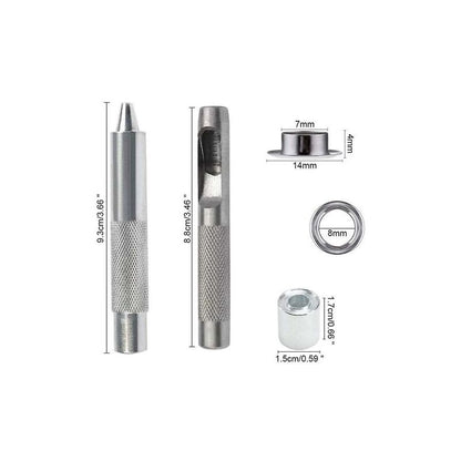 Grommets Eyelets Tools Metal Grommet Kit Eyelet With Tools Eyelet For Canvas Tarpaulin Tent Repair (8Mm)
