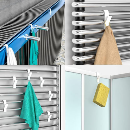 Towel Radiator 6 Pieces, Towel Hook For Radiator, Towel Dryer Hook, White Plastic