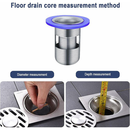 Shower Drain, Anti-Odor Shower Stopper, 304 Stainless Steel Shower Grate, Double Sealed Drain Shower Hair Filter,