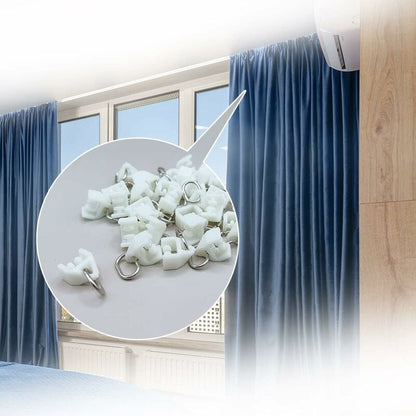 Curtain Track ROllers-80 pcs Outdoor Rail Curtain Hook Rail Slider Rail,Plastic Curtain Pulley(White)