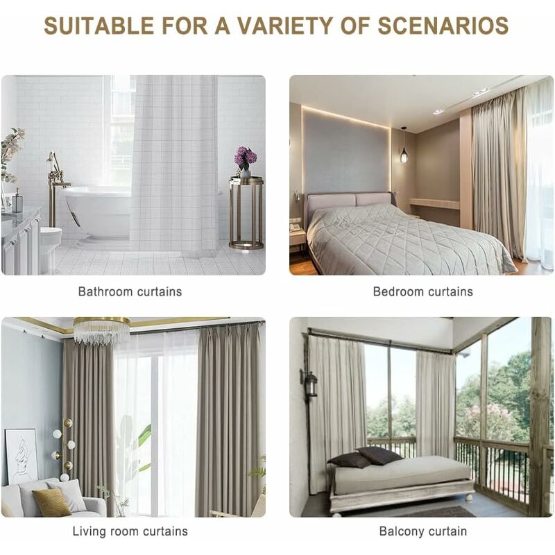 Curtain Track ROllers-80 pcs Outdoor Rail Curtain Hook Rail Slider Rail,Plastic Curtain Pulley(White)