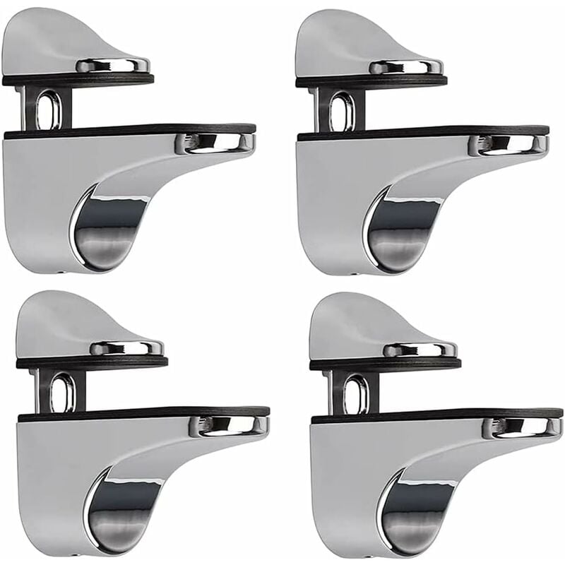 Adjustable Glass Shelf Bracket, 4 pcs Glass Shelf Support, Wall Mounted Glass Clamp, Glass Shelf Bracket, For Glass