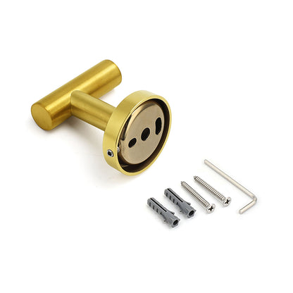 Brushed Gold Robe Hook Hanger Organizer Bathroom Stainless Steel Wall Mounted
