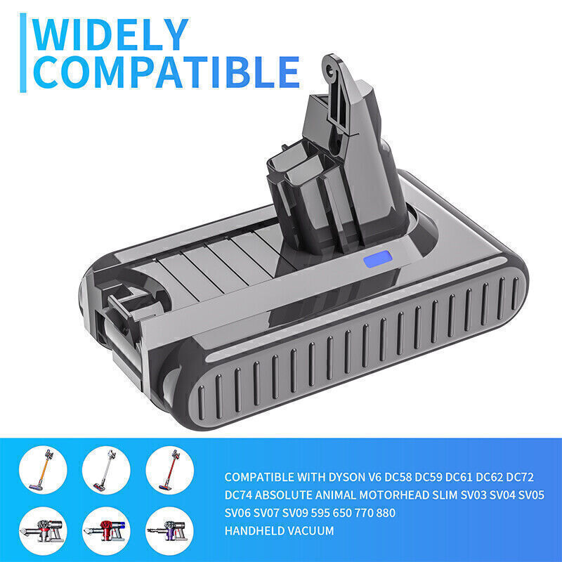 9500mAh Battery for Dyson V6 SV03 SV04 DC58 DC61 DC62