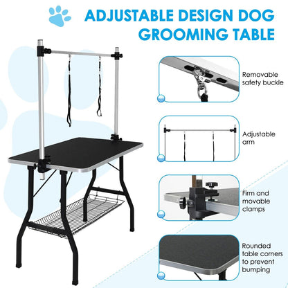 Adjustable Pet Grooming Table for Australian Cattle Dog, Foldable