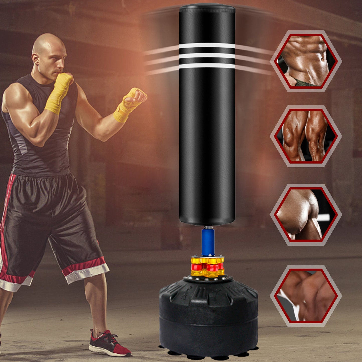 Punching Bag Stand for Adults & Kids - Boxing Training Speed Kick 175cm