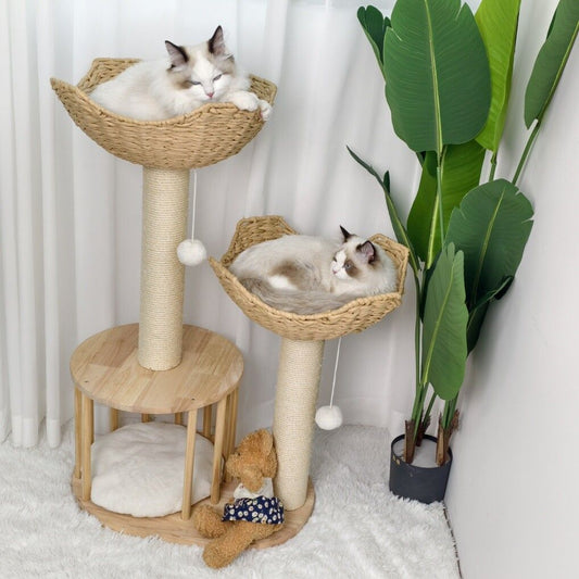 Cat Tree Tower Large Scratching Post Condo Basket Activity Center