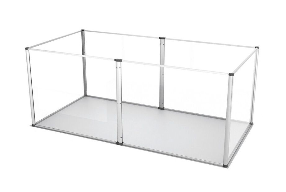 Clear Acrylic Dog Playpen 124x63x40CM, 6 Panels Cage