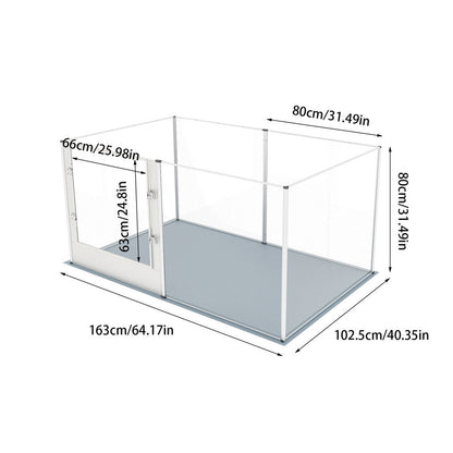 Large Acrylic Dog Playpen 163x102.5x80CM, 6 Panels