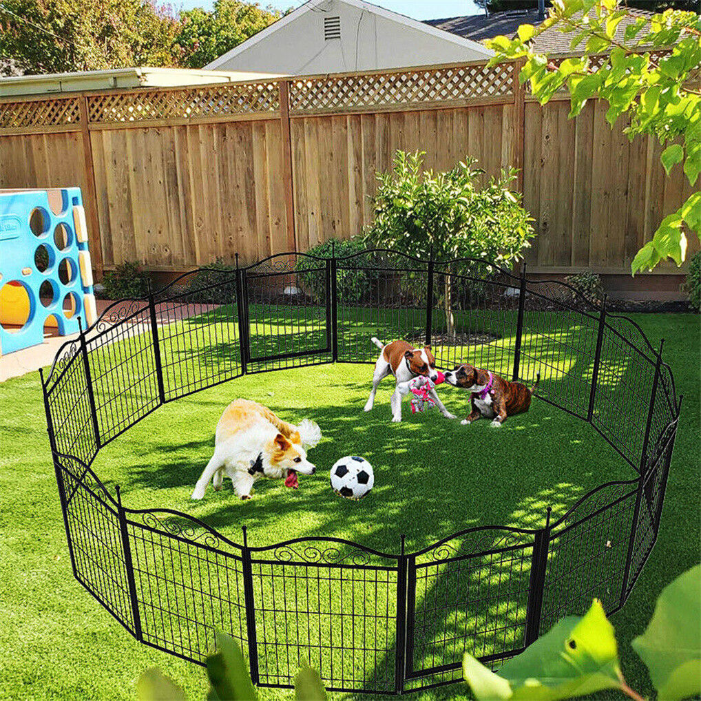8 Panel Pet Playpen Gate Extension w/ Lockable Door