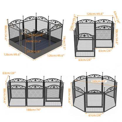 XL Metal Dog Playpen Indoor Fence with Waterproof Pad