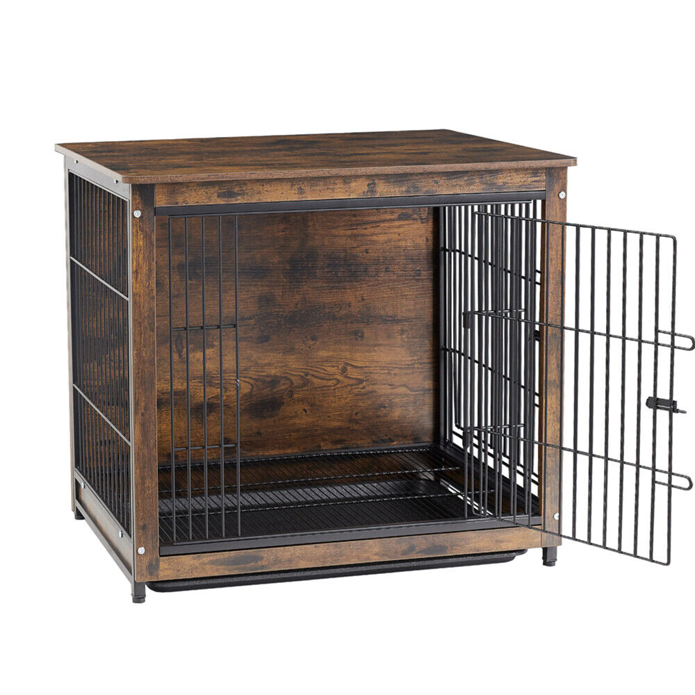 Medium Wooden Dog Crate Kennel 80.5x59x70cm End Table Nightstand