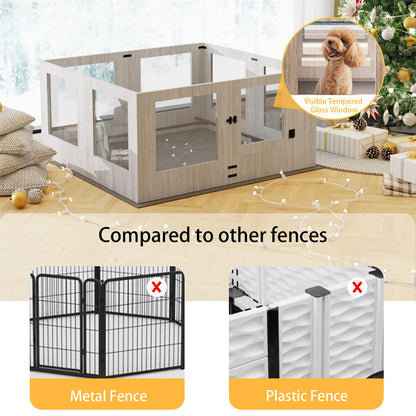 Large Dog Indoor Whelping Box, Tempered Glass & MDF