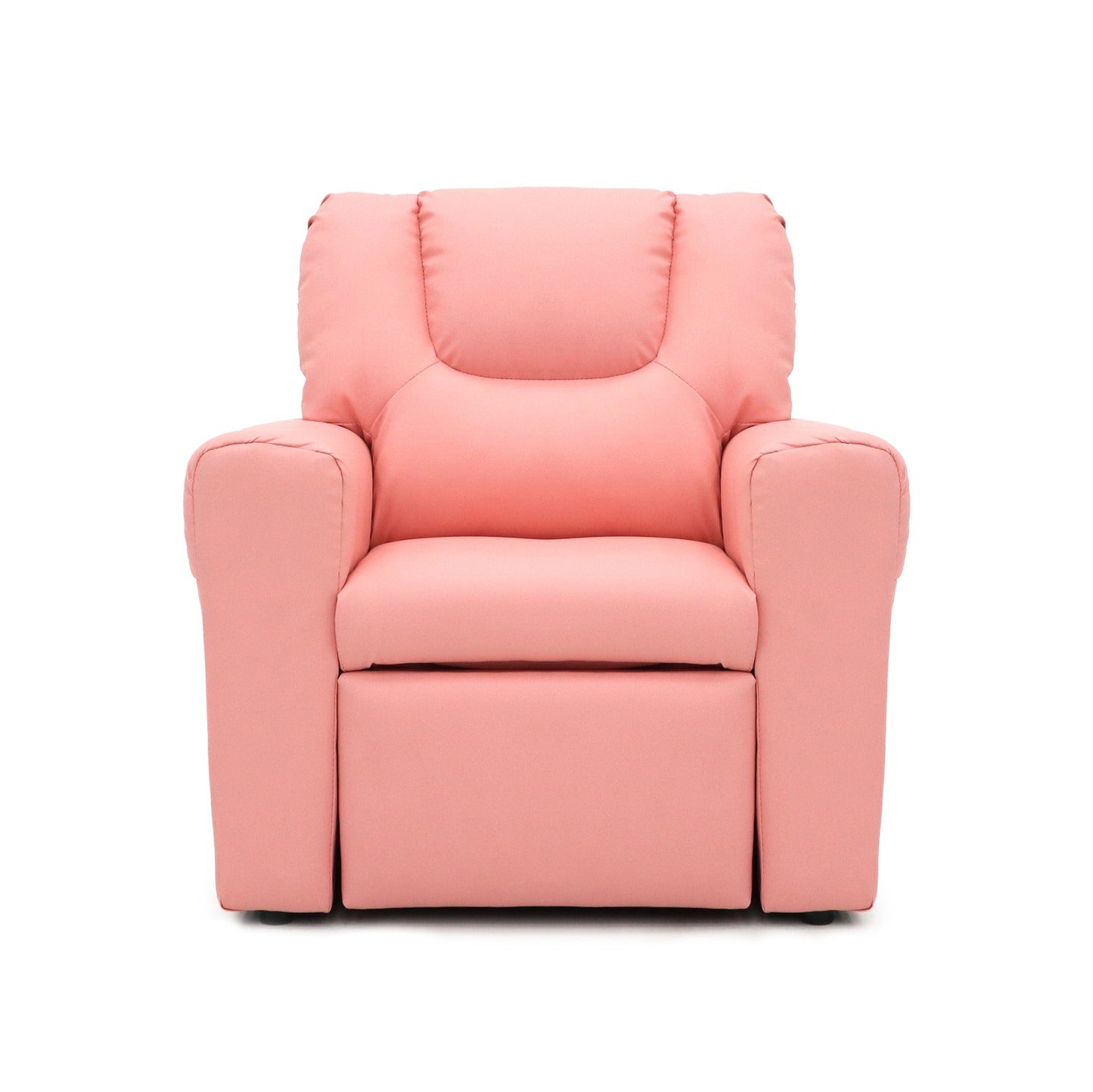 Kids Pink Recliner Chair w/ Footrest & Cup Holder